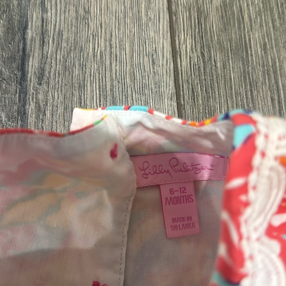 • LILLY PULITZER • Baby Girls MULTI-COLOR FLORAL Shift DRESS Pink / Orange - Picture 3 of 4